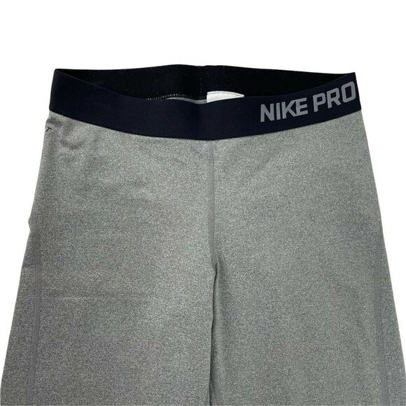 Nike Pro Leggings Gray Cropped Womens Size M Active Wear Performance Dri Fit - Picture 3 of 7